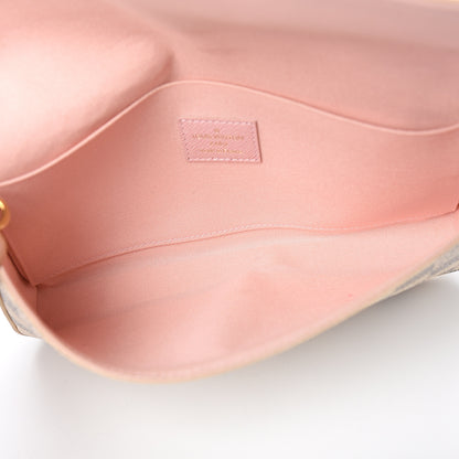 Louis Vuitton Damier Azur Pochette Felicie Chain Wallet Rose Ballerine 4 of 9