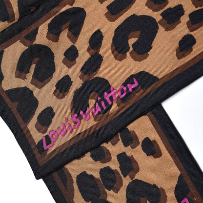 Louis Vuitton Silk Leopard Bandeau Scarf Marron 3 of 5