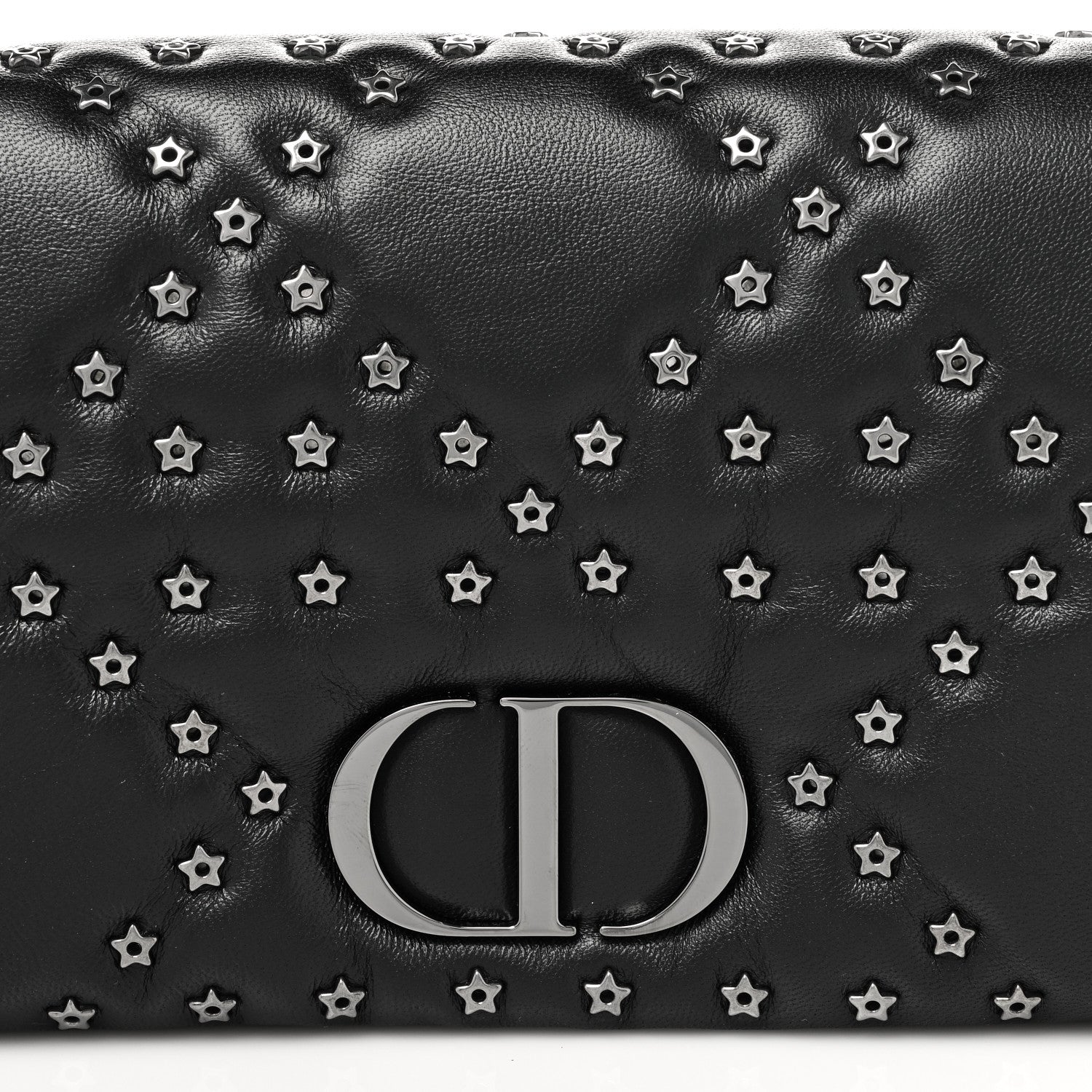 Christian Dior Calfskin Star Motif Macrocannage Mini Caro Bag Black 7 of 9
