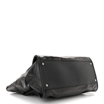 Chanel Glazed Calfskin Medium Deauville Tote Black 4 of 10