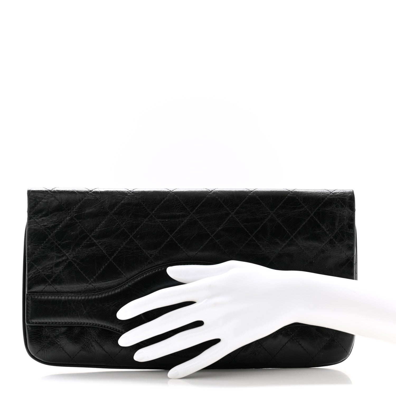 Chanel Shiny Crumpled Calfskin Large 31 Pouch Black 2 of 7