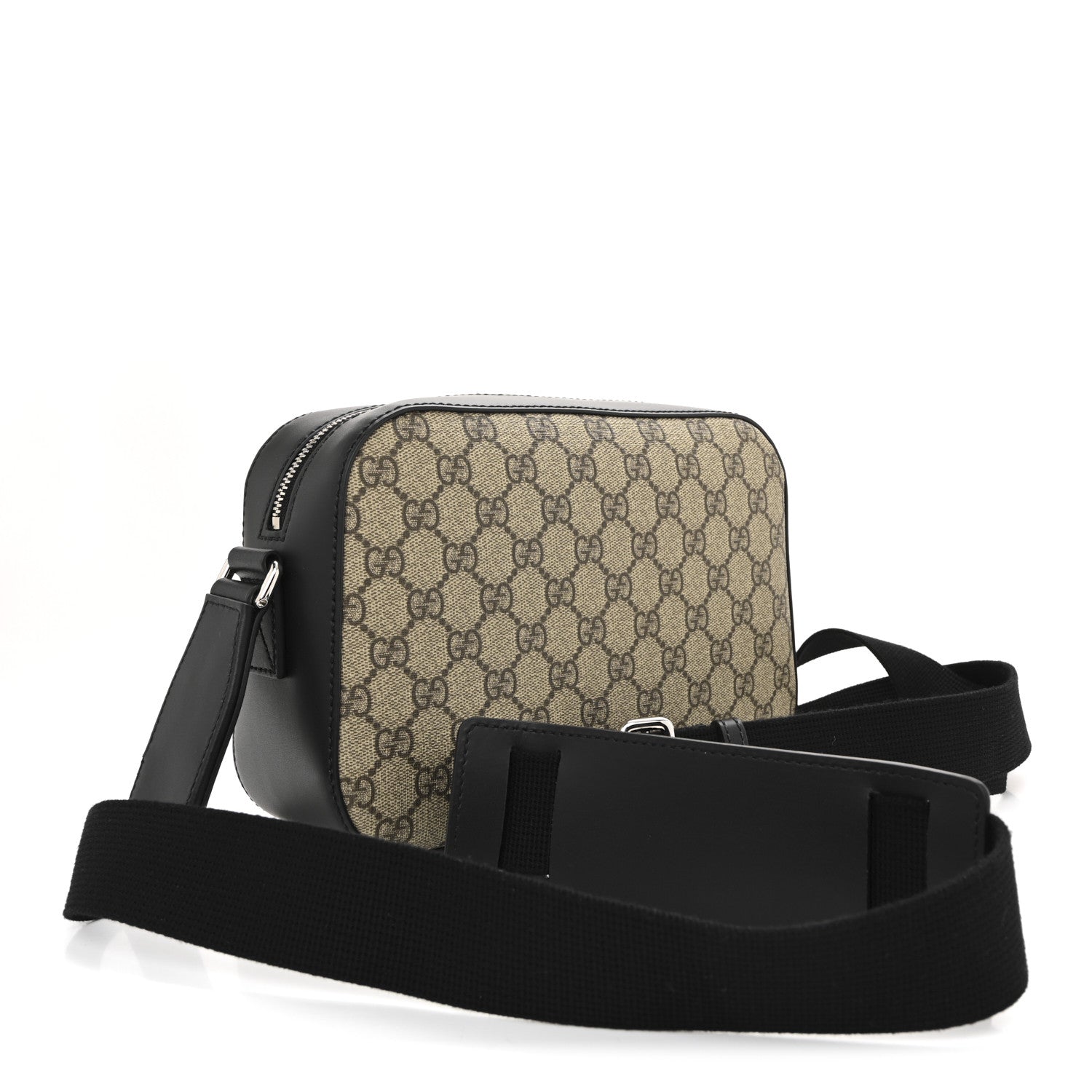 Gucci GG Supreme Monogram Camera Bag Beige Black 1848066