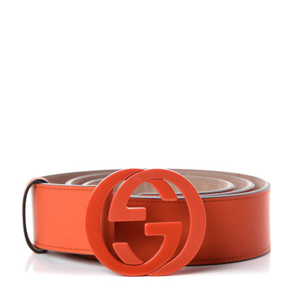 Gucci Nubuck Interlocking G Belt 100 40 Deep Orange 1 of 6