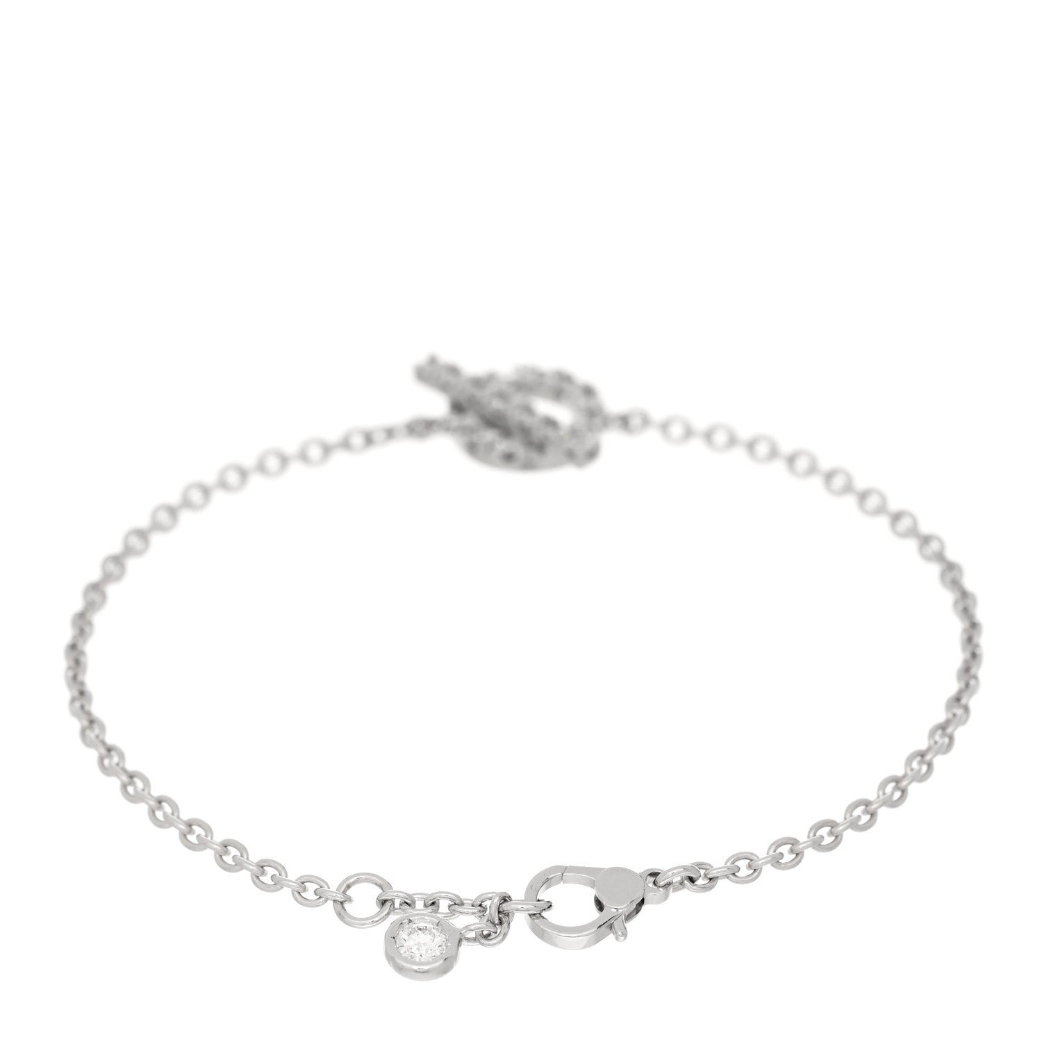Hermes 18K White Gold Diamond Finesse Bracelet SH 2 of 4