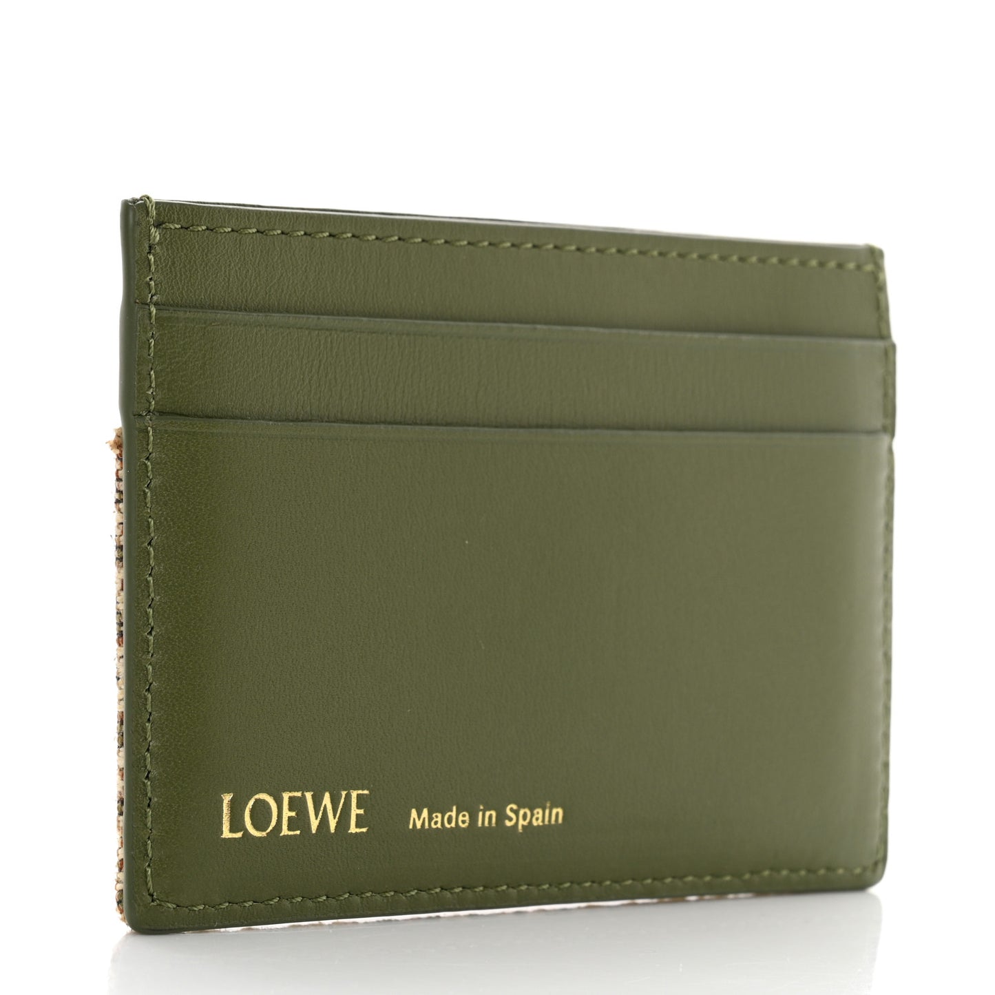 Calfskin Jacquard Anagram Cardholder Avocado Green