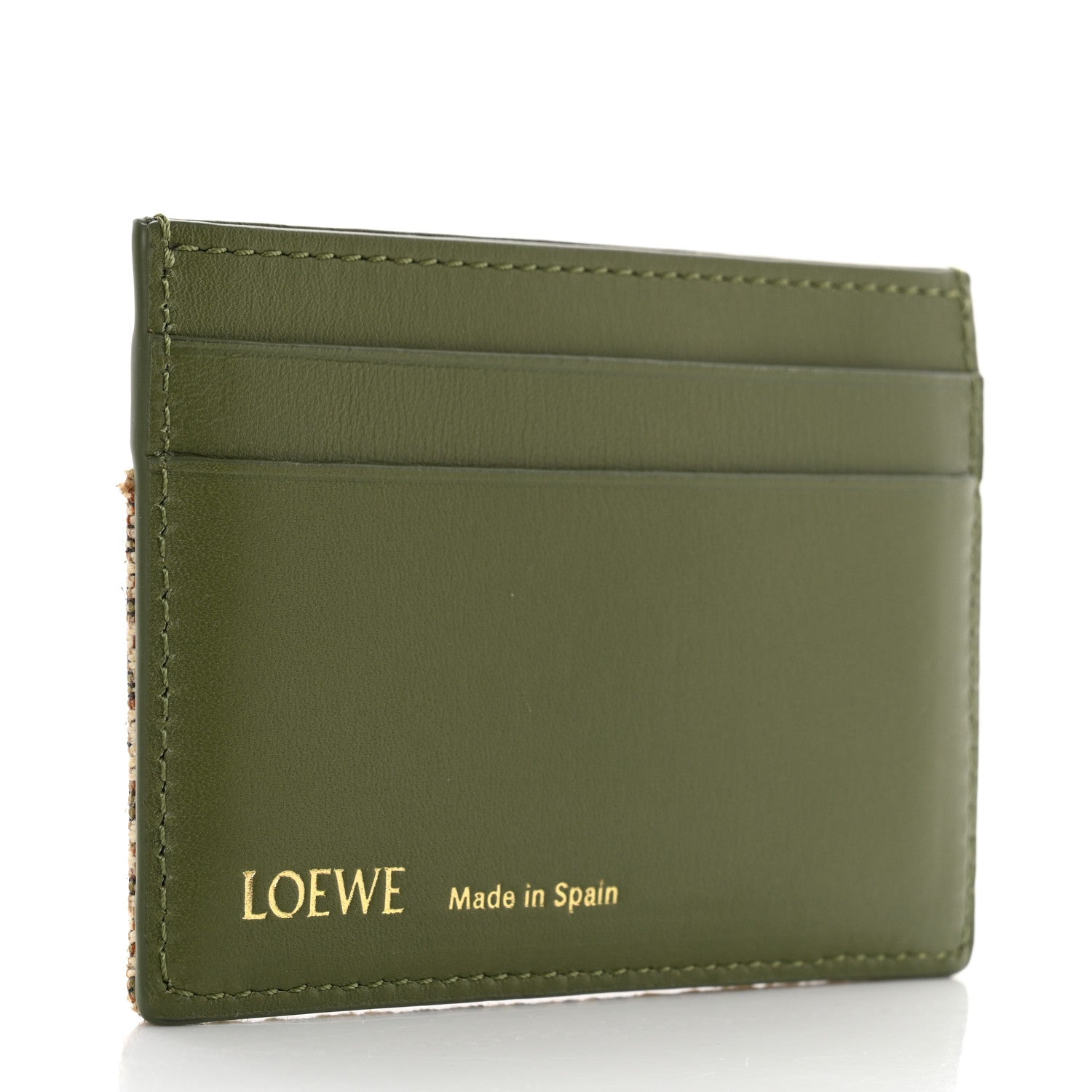 Loewe Calfskin Jacquard Anagram Cardholder Avocado Green 3 of 9