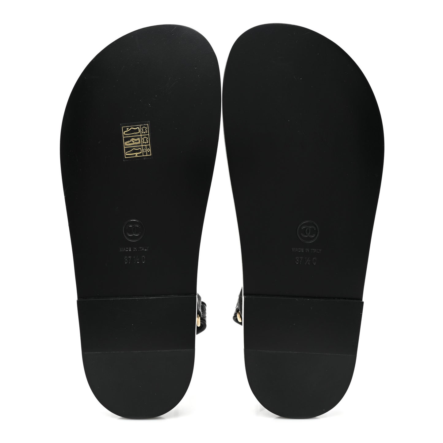 Grained Calfskin Velcro Dad Sandals 37.5 Black