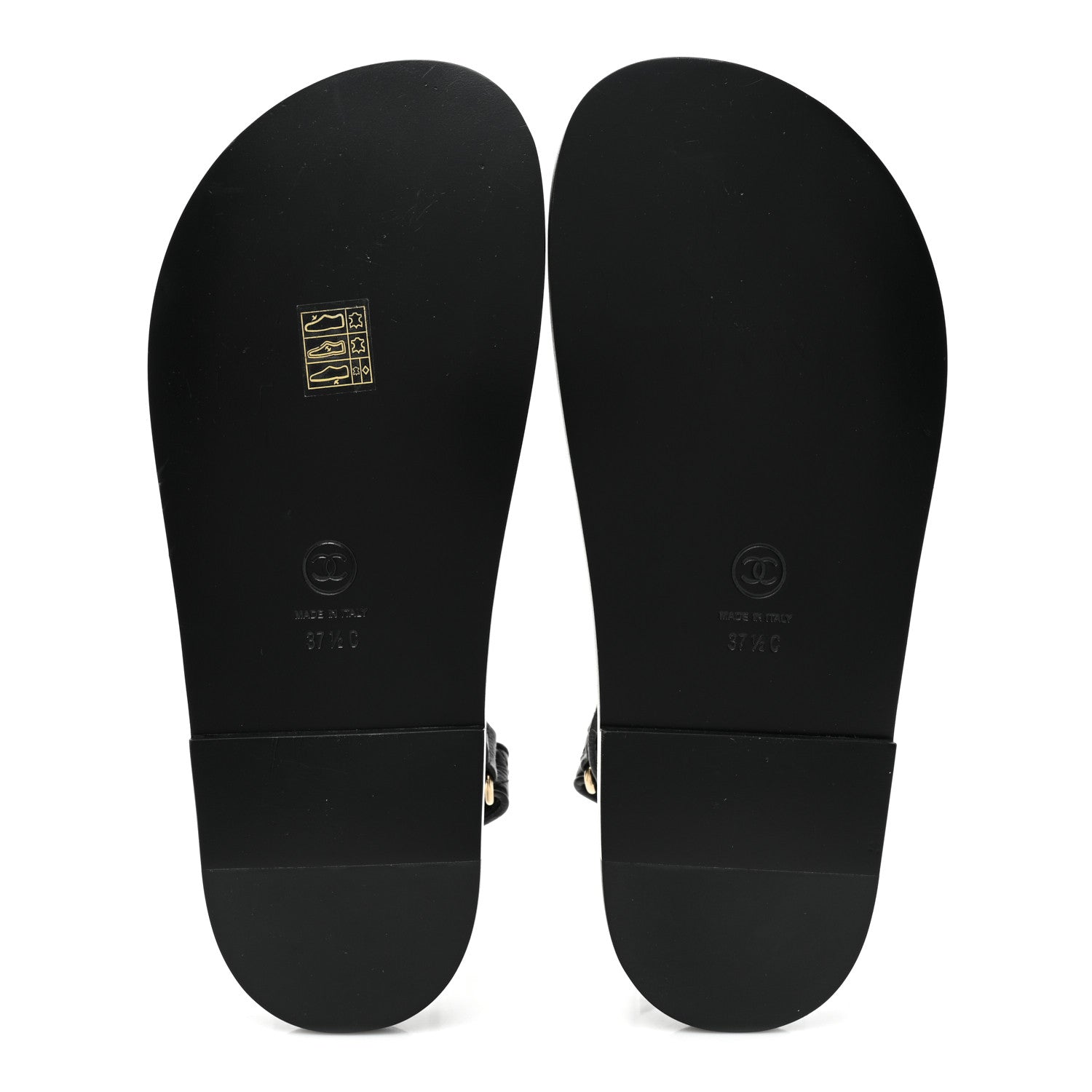 Chanel Grained Calfskin Velcro Dad Sandals 37.5 Black 6 of 9