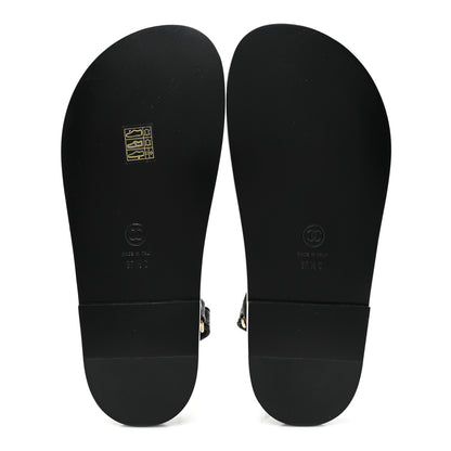Chanel Grained Calfskin Velcro Dad Sandals 37.5 Black 6 of 9