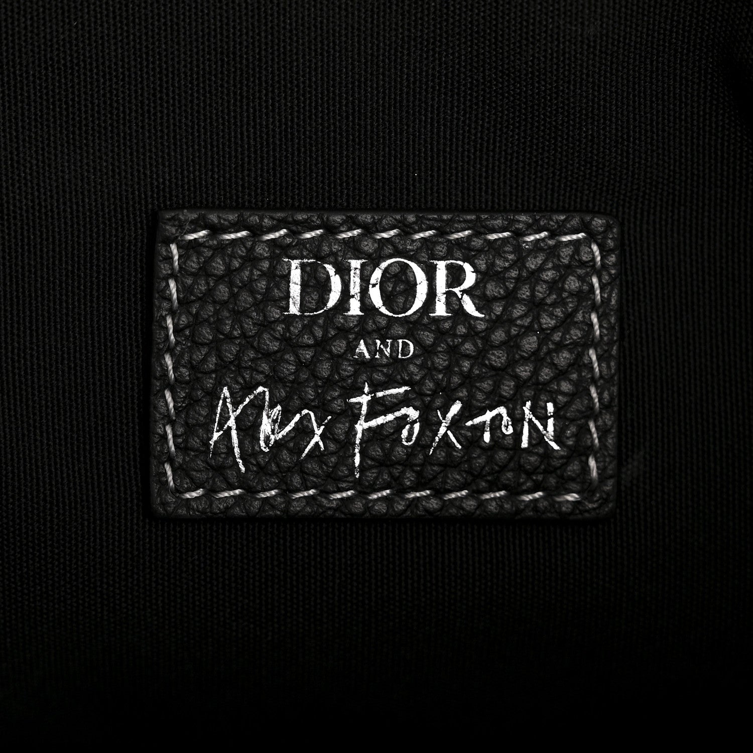 Christian Dior X SHAWN STUSSY Grained Calfskin Saddle Bag Black 6 of 12