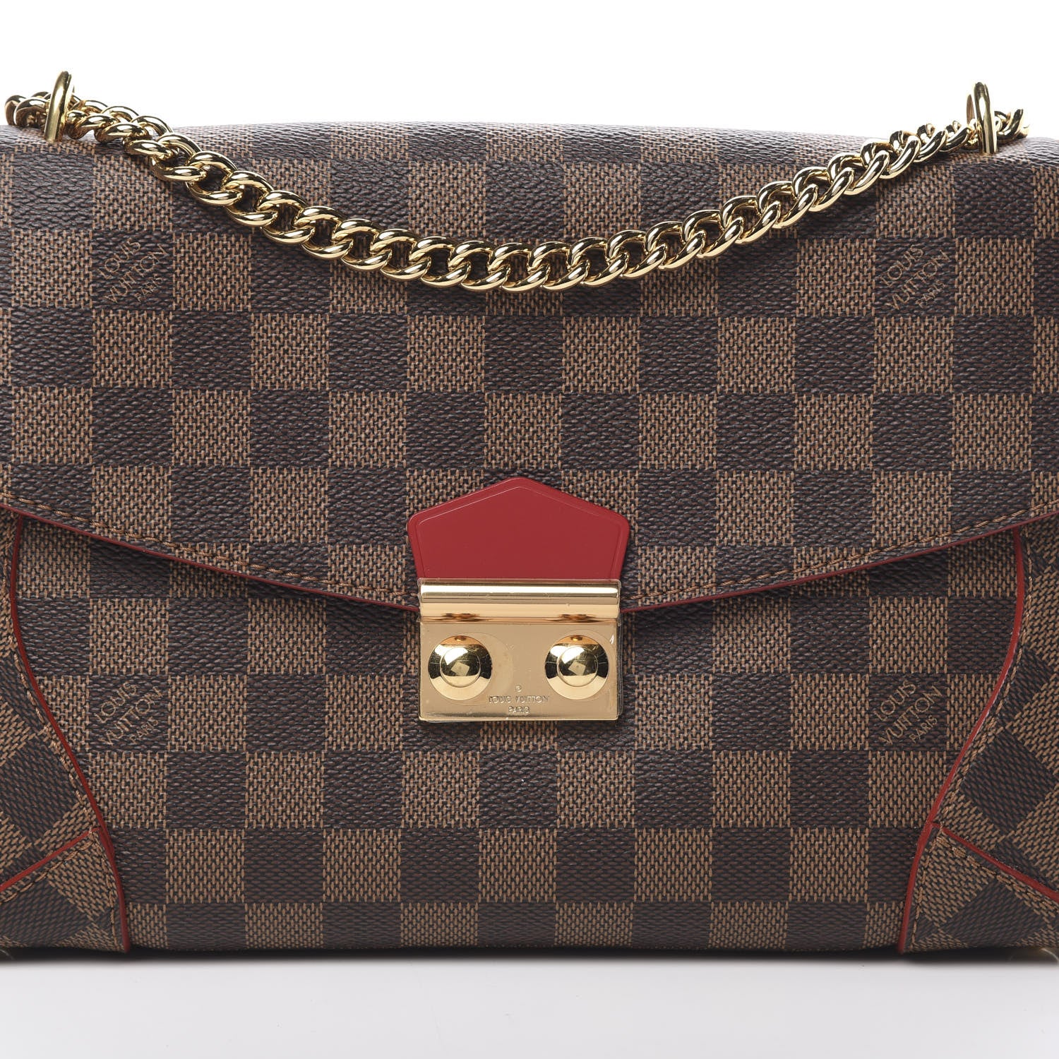 Louis Vuitton Damier Ebene Caissa Clutch Cherry 9 of 11