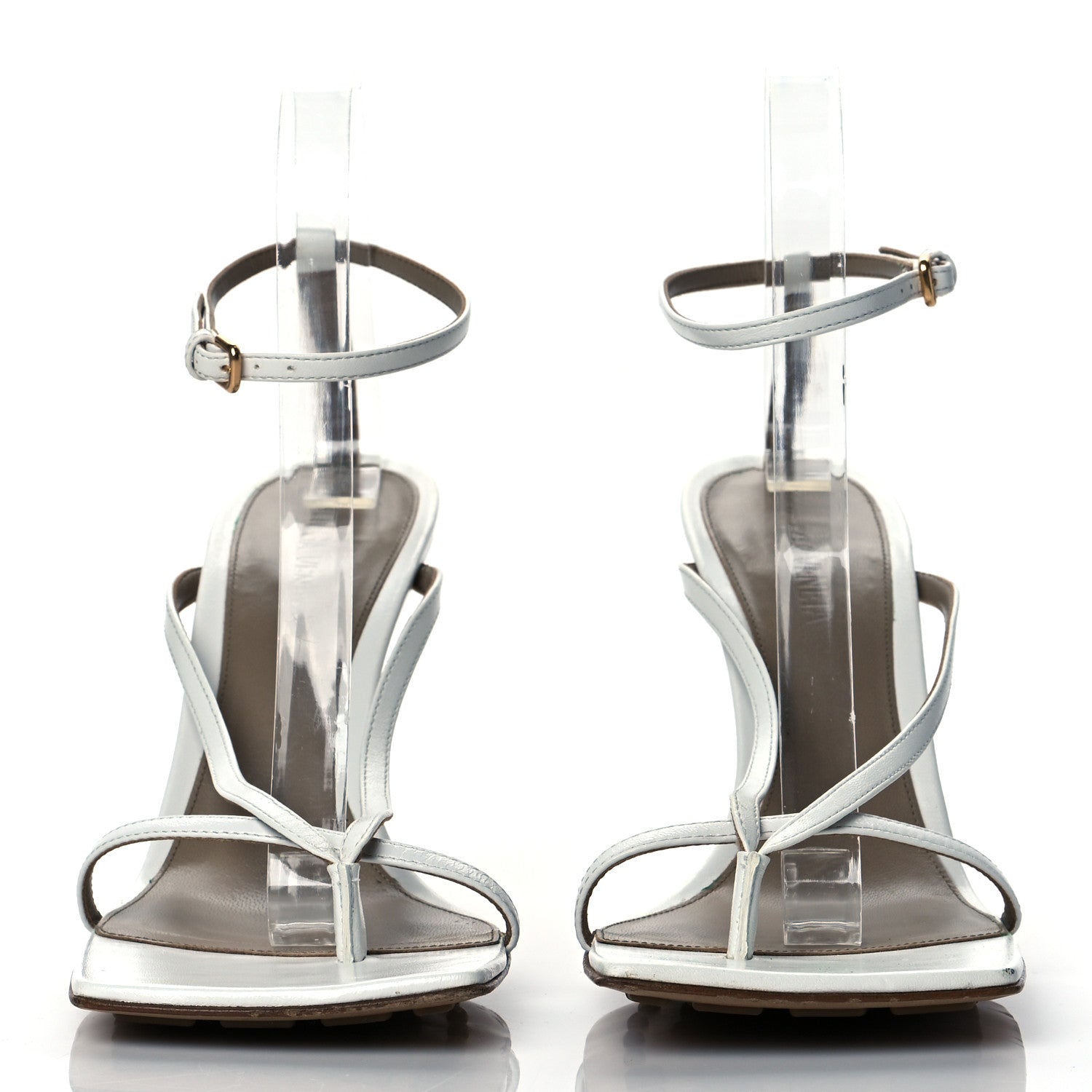 Bottega Veneta Lambskin Stretch Multi Strap 90mm Sandals 38 Optic White 2 of 8