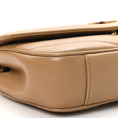 Saint Laurent Lambskin Chevron Quilted Mini Loulou Havana Brown 10 of 12