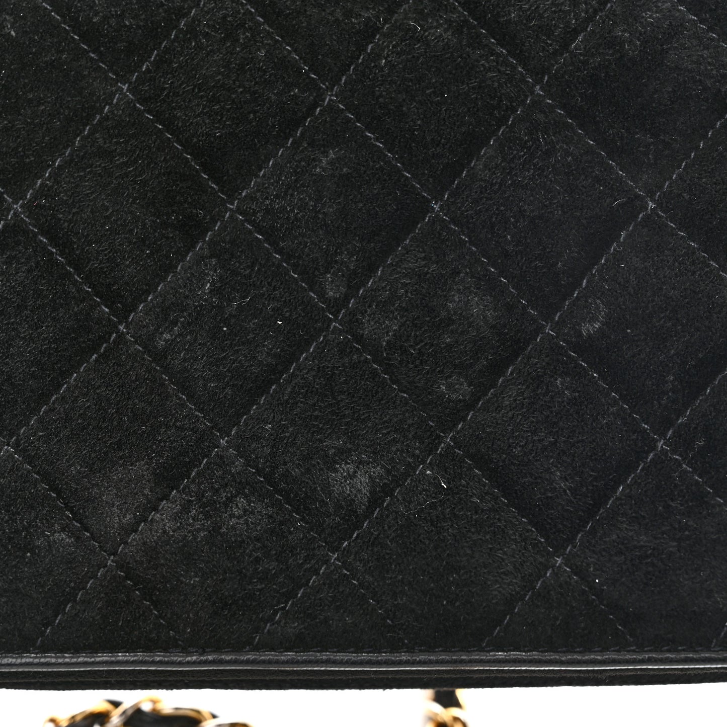 Suede Quilted CC Small Single Flap Black