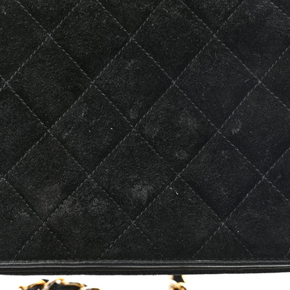Chanel Suede Quilted CC Small Single Flap Black 13 of 15