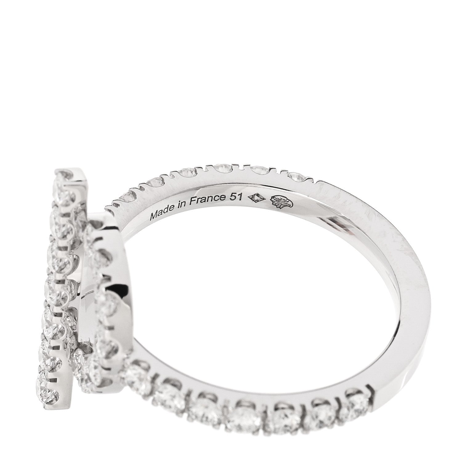 Hermes 18K White Gold Diamond Finesse Ring 51 5.75 4 of 6