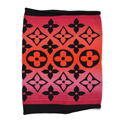 Louis Vuitton Wool Cashmere Monogram Sunset Snood Scarf Black 1 of 5