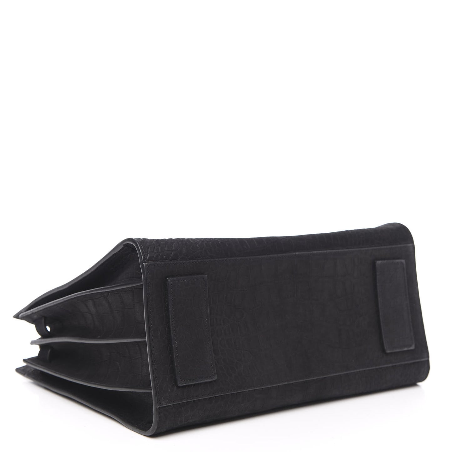 Crocodile Embossed Suede Small Supple Sac de Jour Black