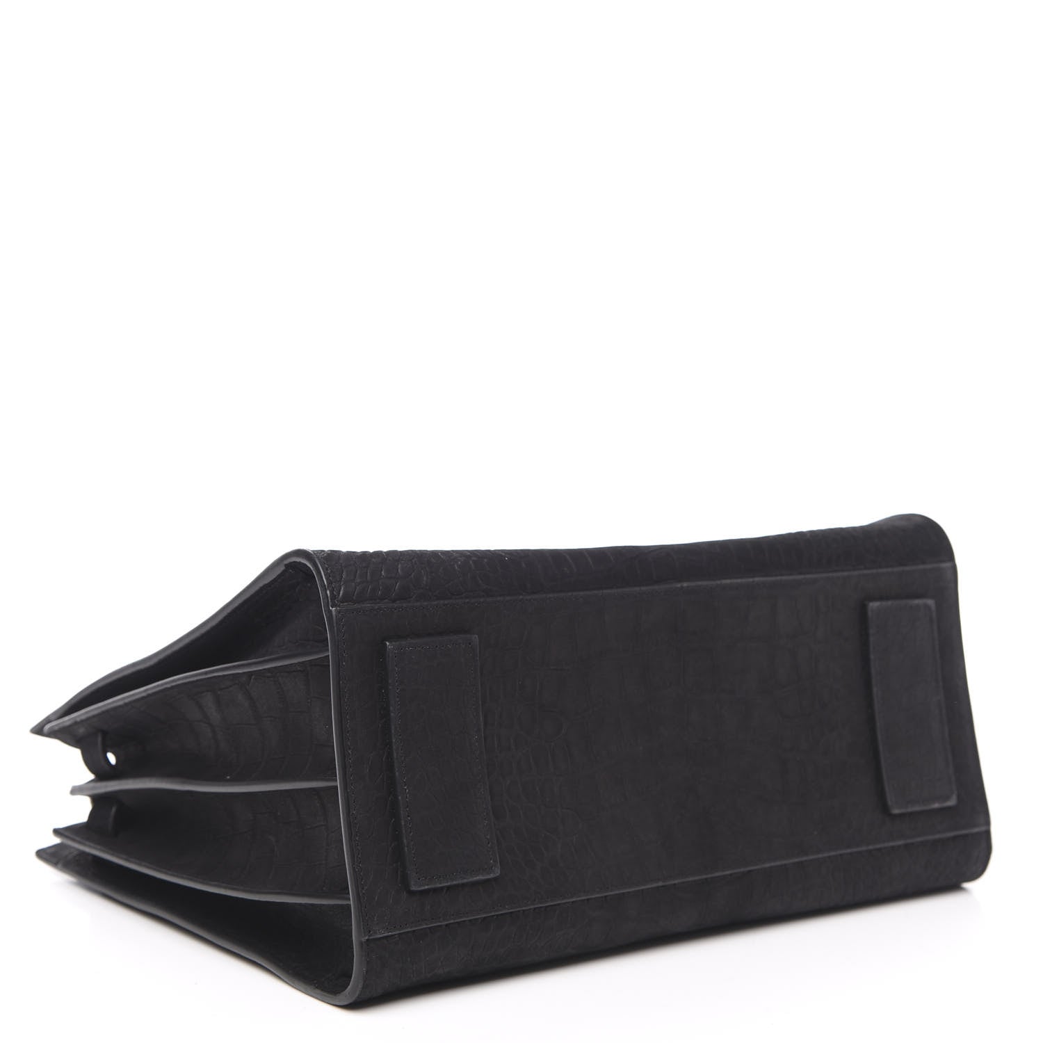 Saint Laurent Crocodile Embossed Suede Small Supple Sac de Jour Black 4 of 8