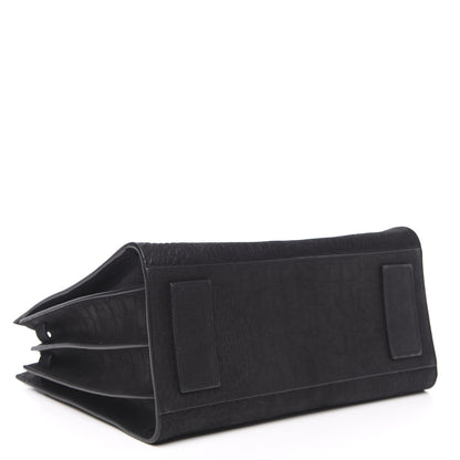 Saint Laurent Crocodile Embossed Suede Small Supple Sac de Jour Black 4 of 8