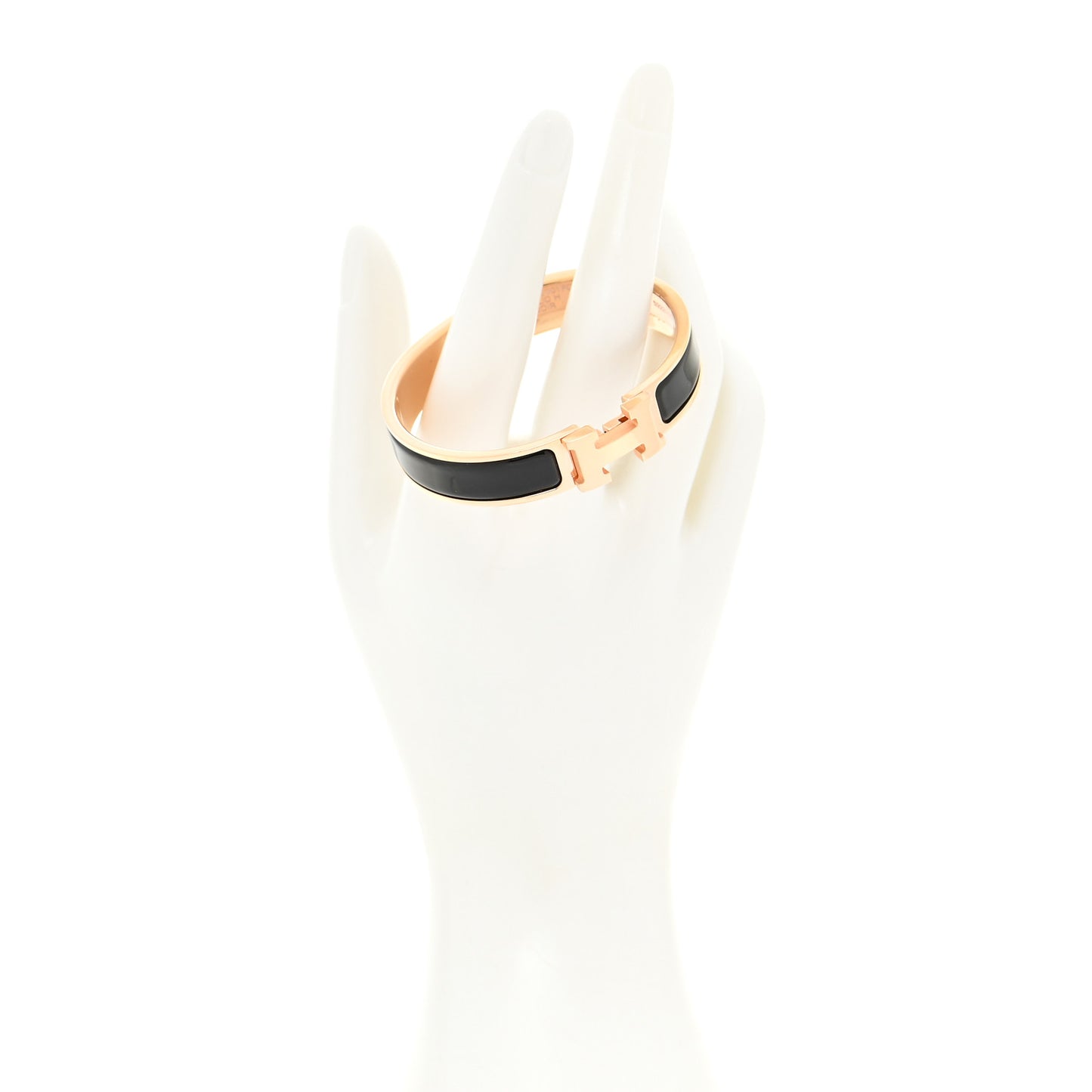 Enamel Narrow Clic Clac H Bracelet PM Black