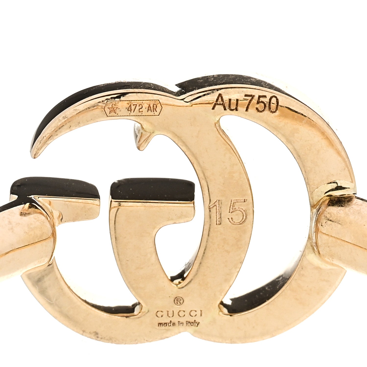Gucci 18K Yellow Gold Running GG Ring 55 7.25 4 of 5