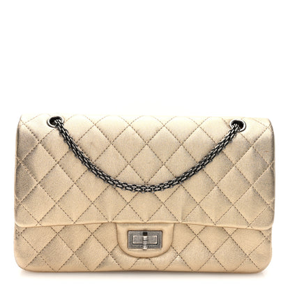 Chanel Metallic Aged Calfskin Quilted 2.55 Reissue 227 Flap Pale Gold 1 of 10