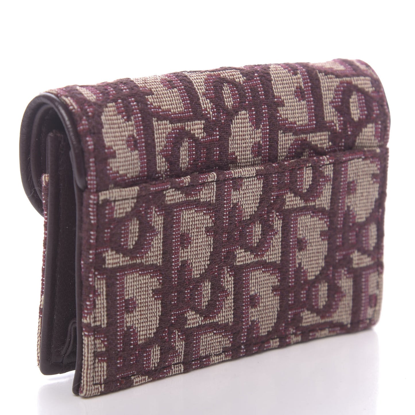 Oblique Saddle Card Holder Bordeaux