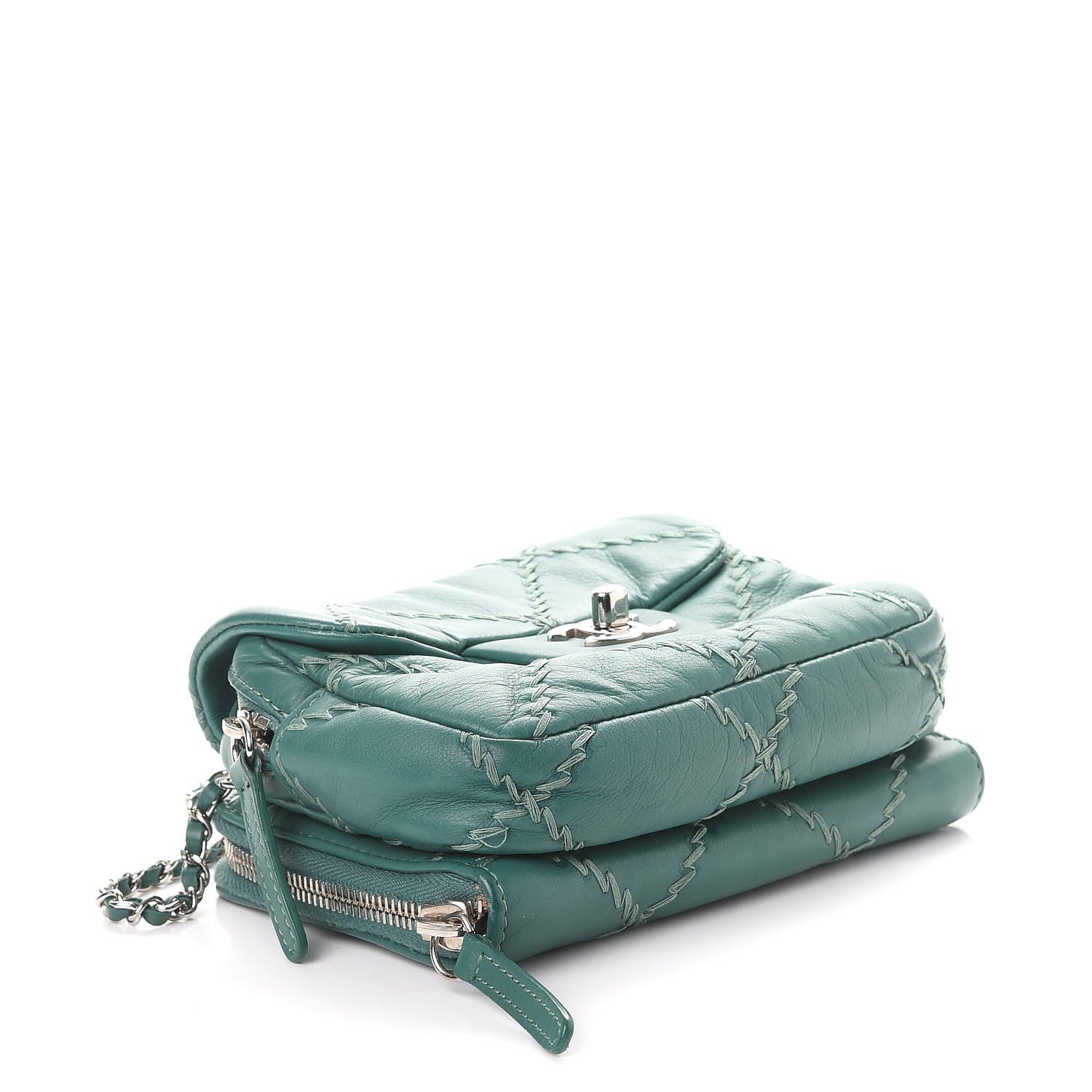 Chanel Calfskin Ultimate Stitch Mini Flap WOC Bag Turquoise 5 of 9