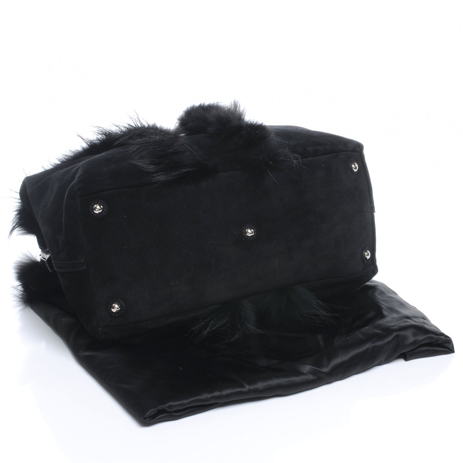 Saint Laurent Fox Fur Medium Easy Sac Black 4 of 7