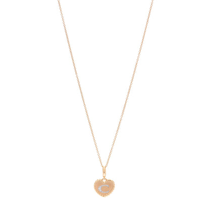 David Yurman 18K Yellow Gold Diamond Heart Initial C Charm Necklace 1 of 6