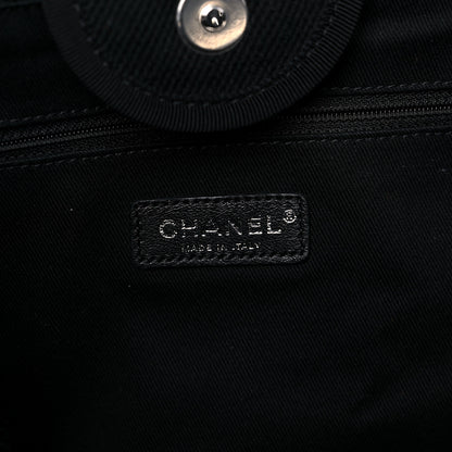 Chanel Canvas Pearl Medium Deauville Tote Black 6 of 17