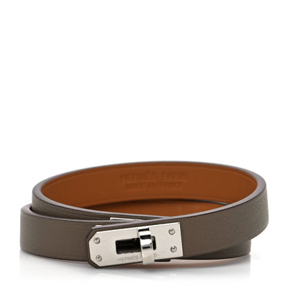 Hermes Swift Kelly Double Tour Bracelet T2 Etain 1 of 7