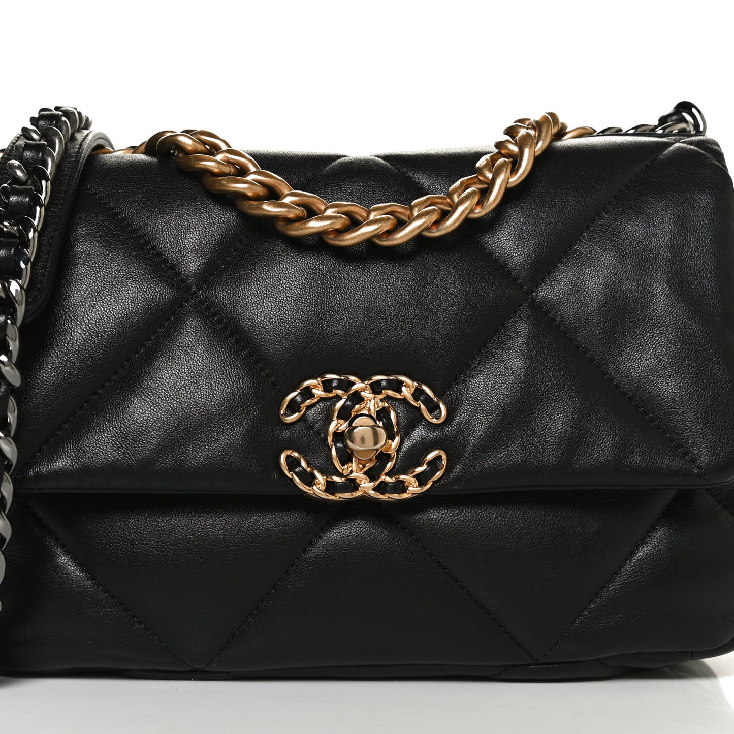 Lambskin Quilted Medium Chanel 19 Flap Black