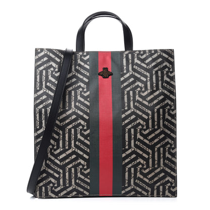 Gucci GG Supreme Monogram Caleido Web Vertical Tote Black 1 of 10