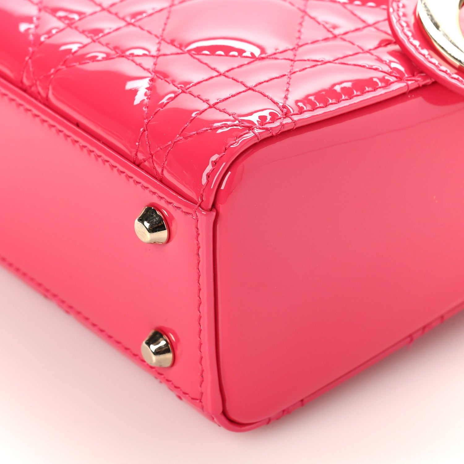 Christian Dior Patent Cannage Mini Lady Dior Pink 8 of 8