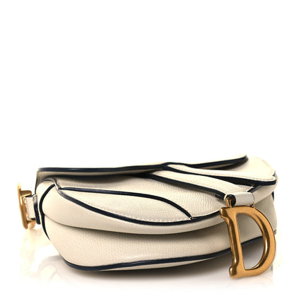 Christian Dior Grained Calfskin Mini Saddle Bag White 4 of 11