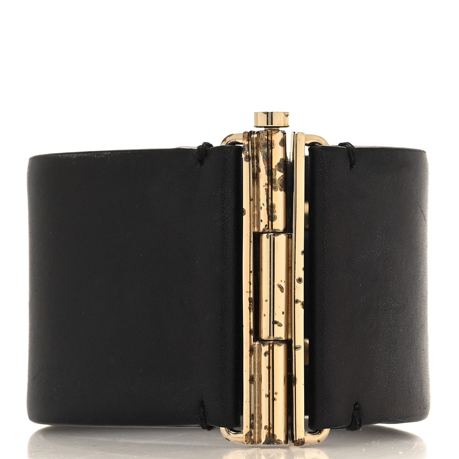 Chanel Calfskin Crystal Pearls Coronation Cuff Black 3 of 7