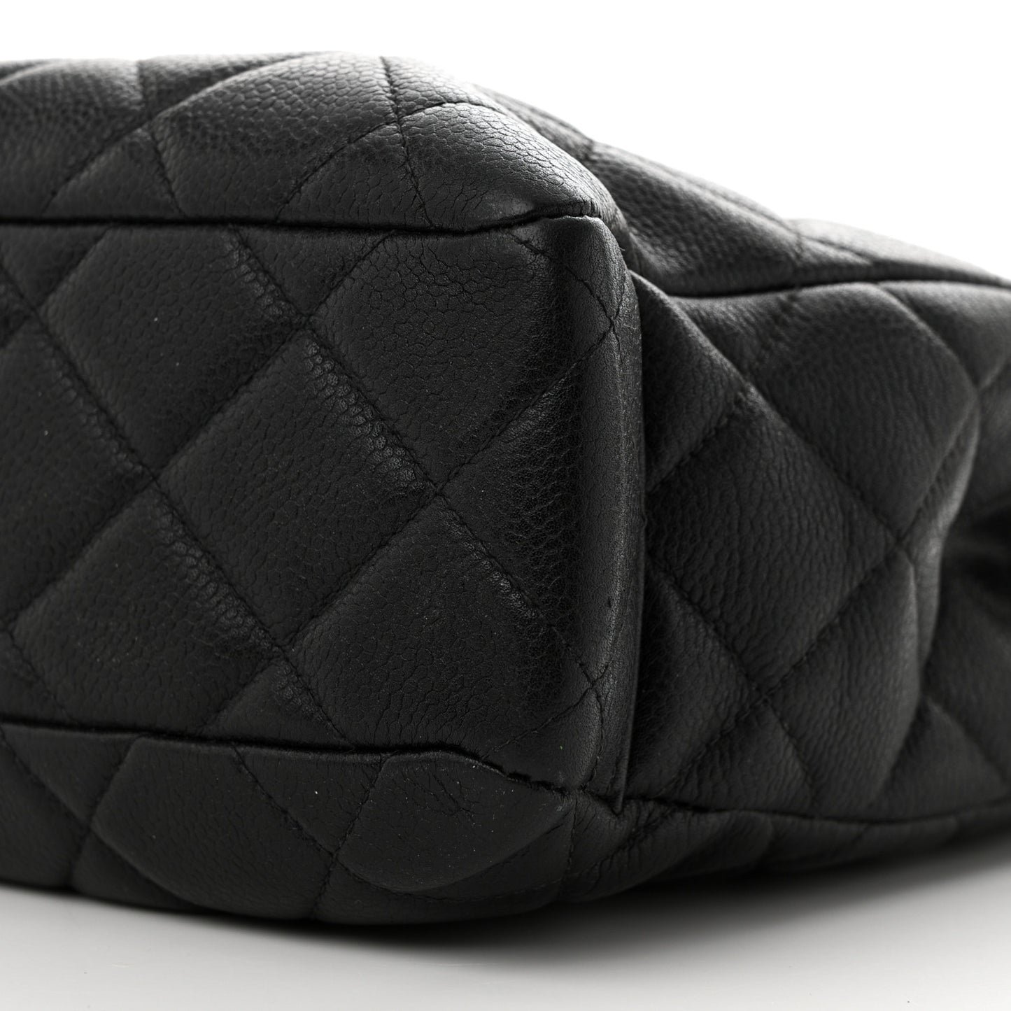 Caviar Quilted Shopping Tote Black