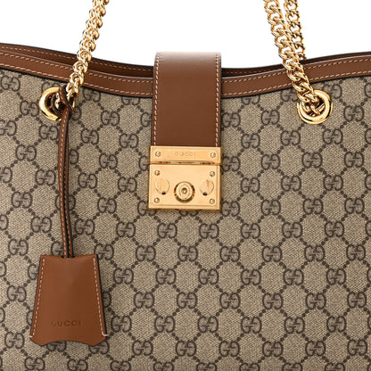 Gucci GG Supreme Monogram Medium Padlock Tote Beige Cuir 8 of 11