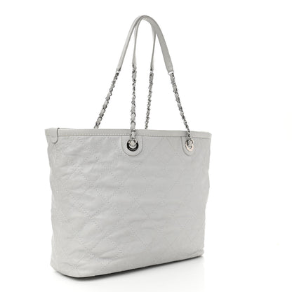 Chanel Grained Calfskin Quilted Small Daily Shopping Tote Light Grey 2 of 11