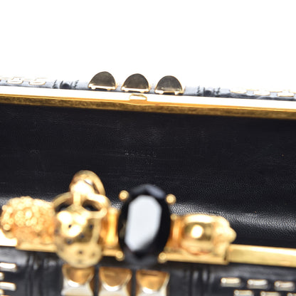 Alexander McQueen Nappa Studded Skull Knuckle Box Clutch Black 8 of 8