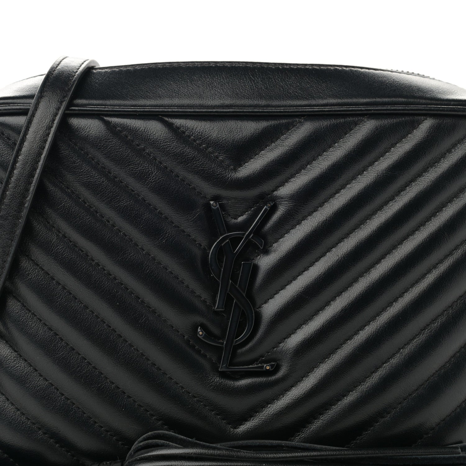 Saint Laurent Calfskin Matelasse Monogram Lou Camera Bag Black 8 of 13