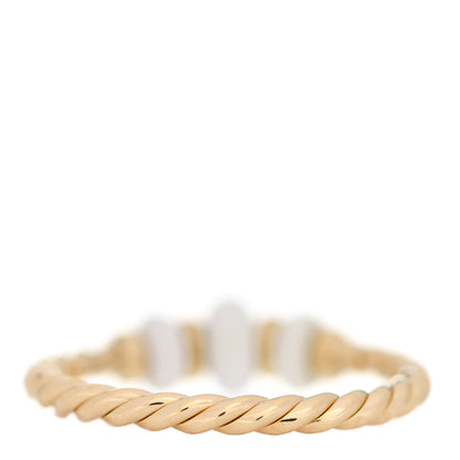 David Yurman 18K Yellow Gold White Agate Rio Rondelle Ring 54 7 3 of 5