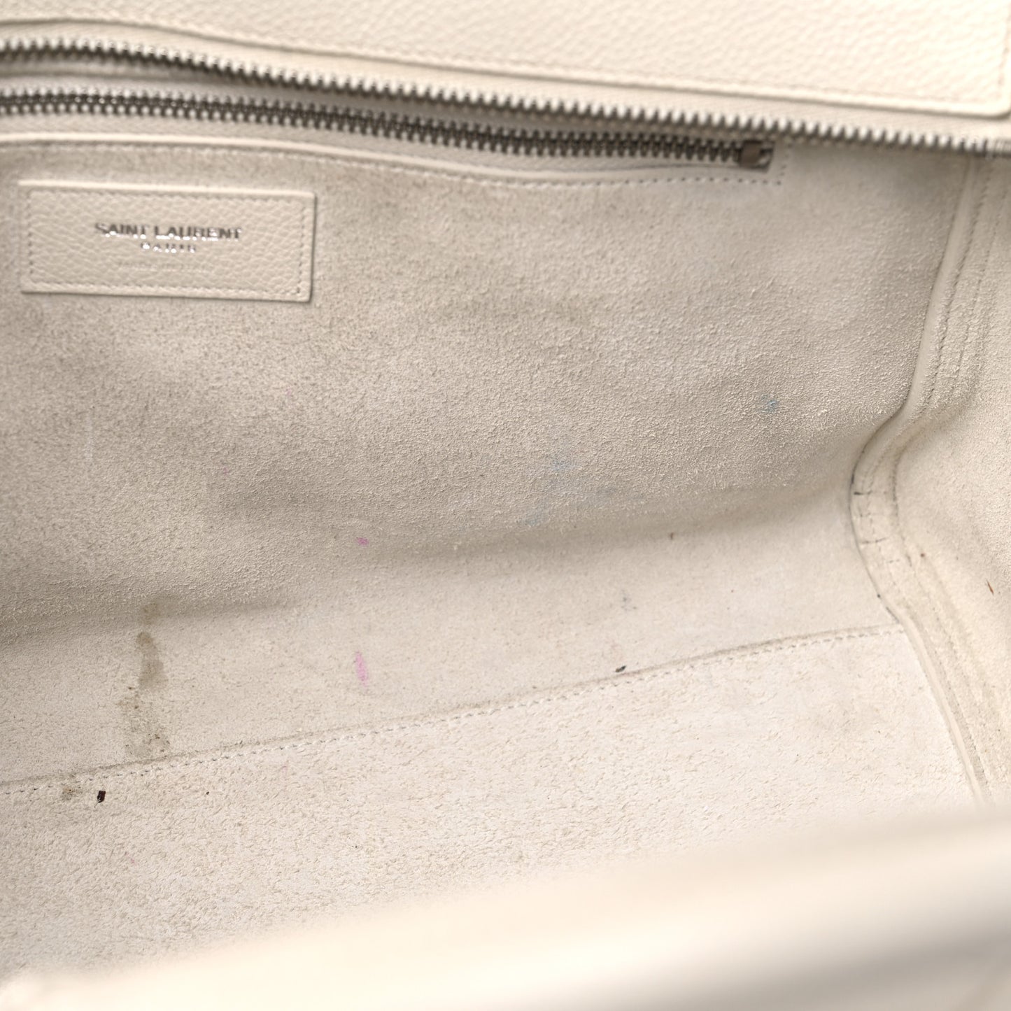 Grained Calfskin Small Rive Gauche White
