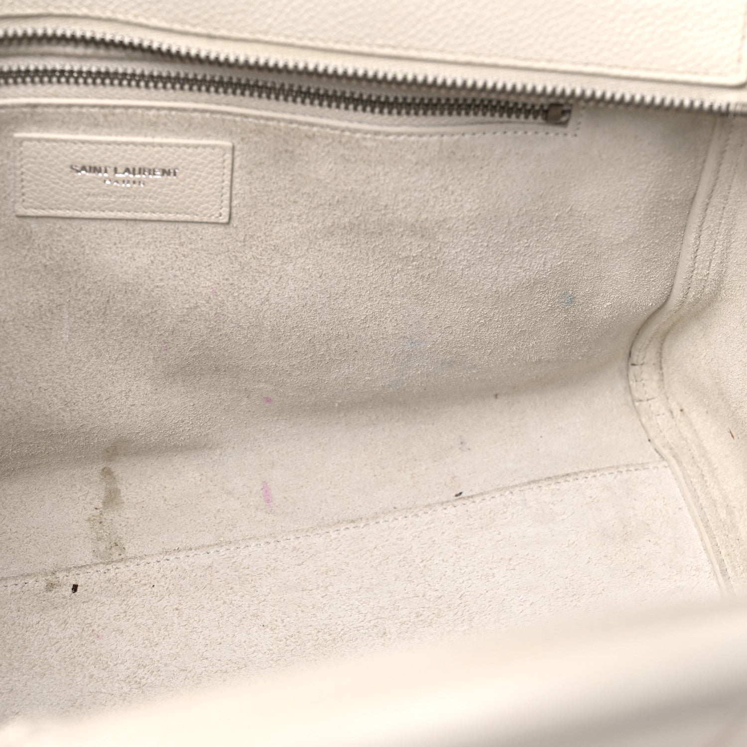 Saint Laurent Grained Calfskin Small Rive Gauche White 12 of 35