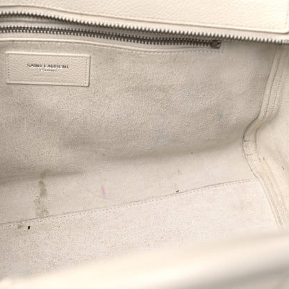 Saint Laurent Grained Calfskin Small Rive Gauche White 12 of 35
