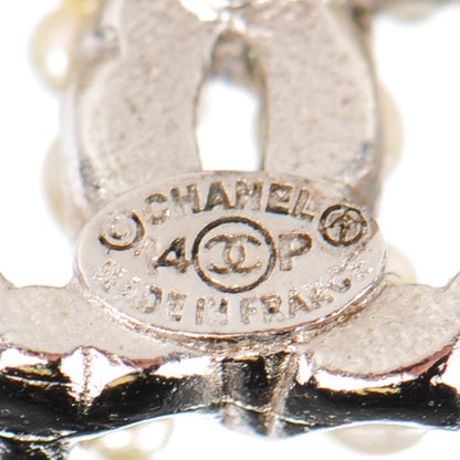 Chanel Pearl CC Earrings Silver 8 of 10
