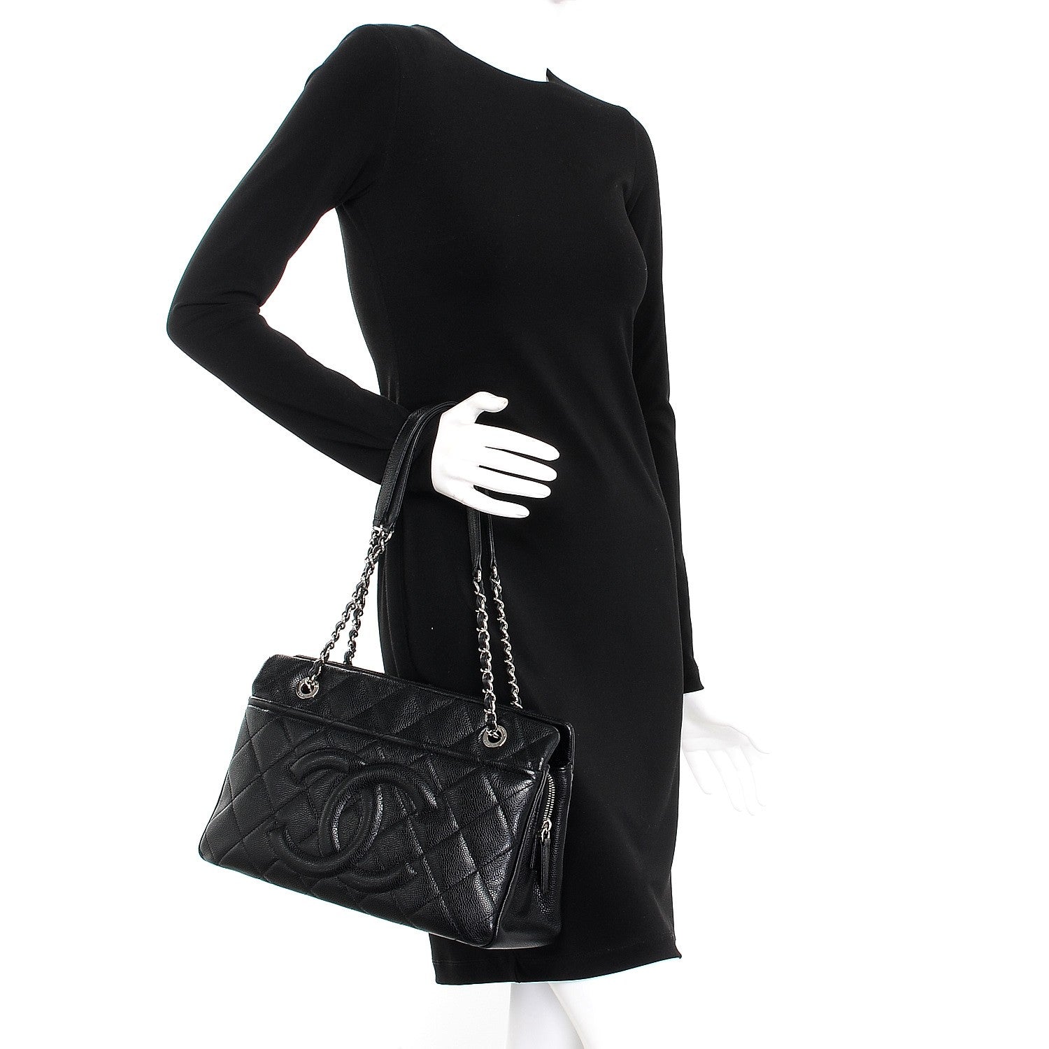 Chanel Caviar Quilted Timeless CC Tote Black 2 of 7