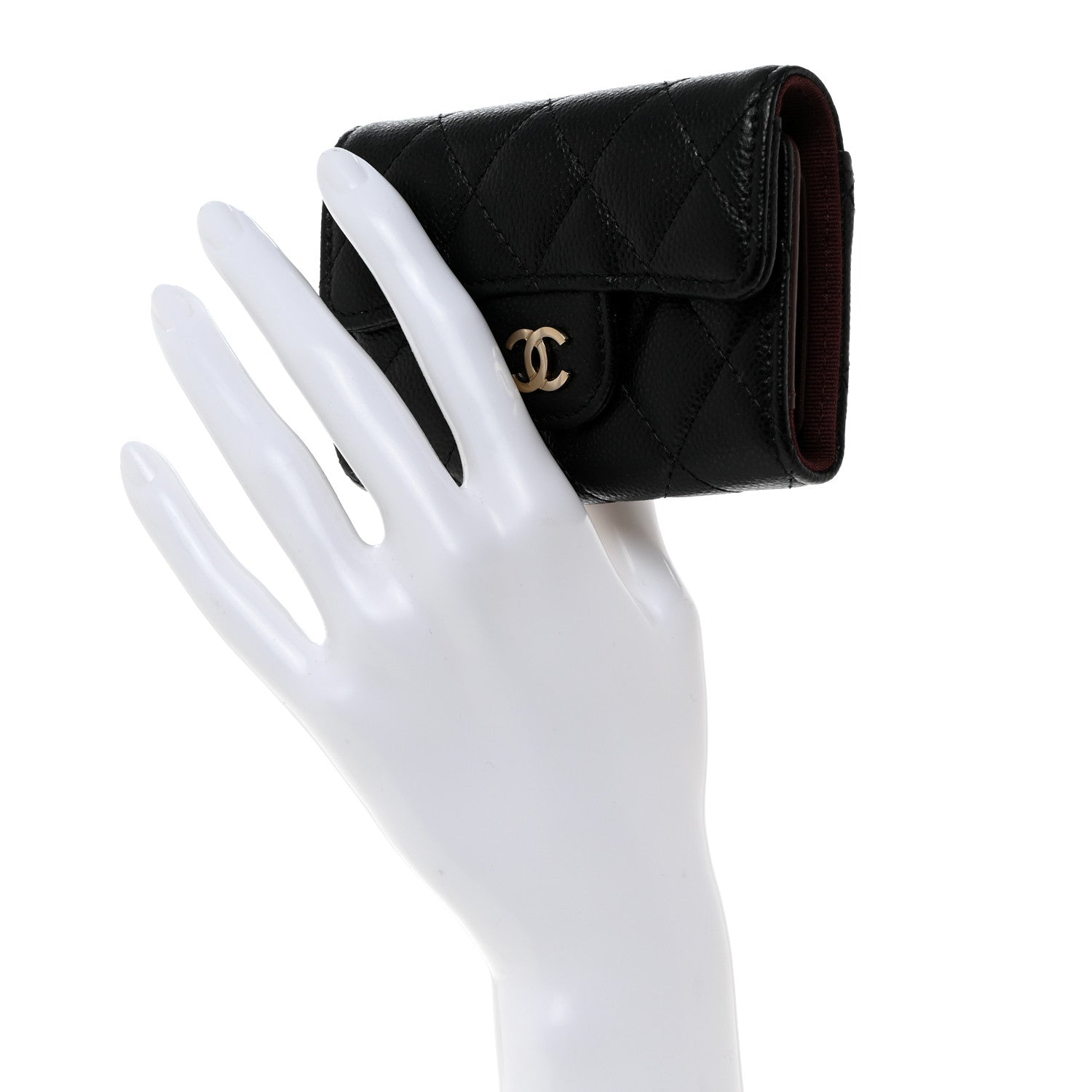 Chanel Caviar Quilted Classic 4 Key Holder Wallet Black 2 of 9